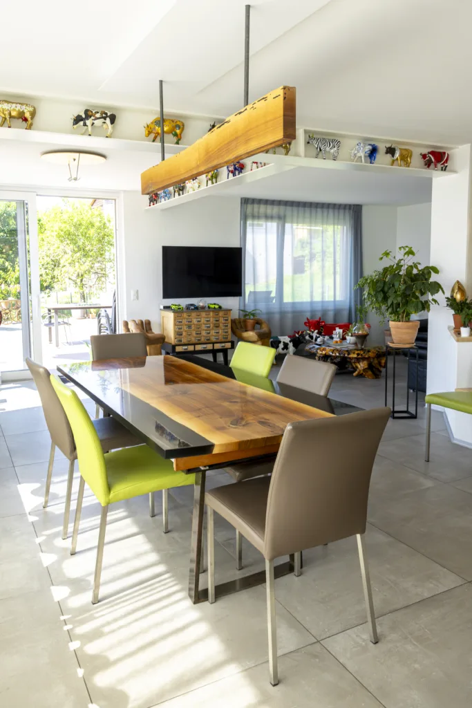 Custom wood and resin table