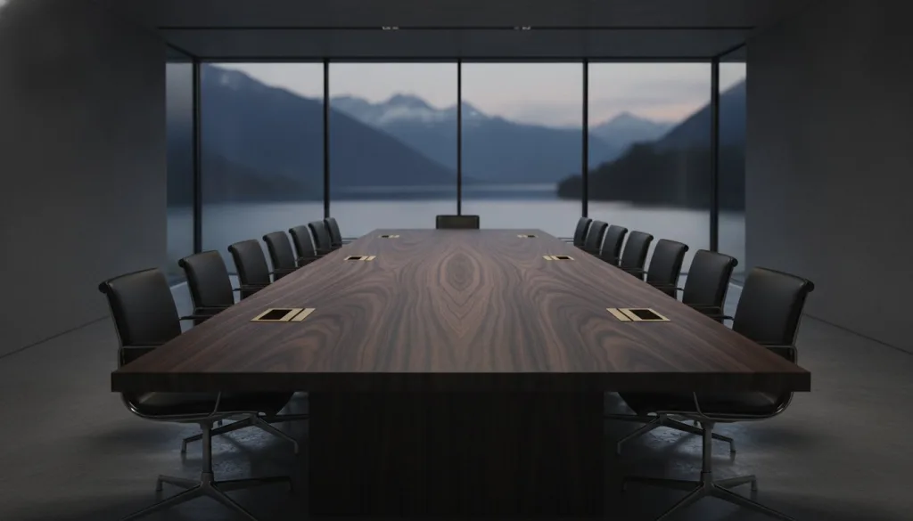 Table de conférence en bois : l'art de sculpter le silence et la décision