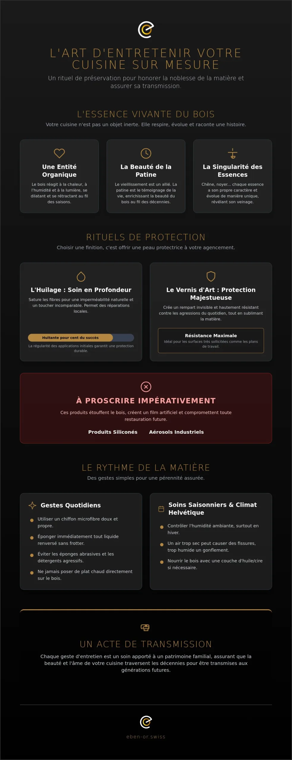 L’ART DE PRÉSERVER L’ÉTERNITÉ : ENTRETENIR VOTRE CUISINE EN BOIS SUR MESURE
