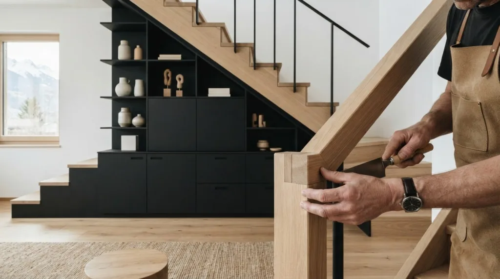 Meuble sous escalier sur mesure : créer un rangement qui épouse votre intérieur