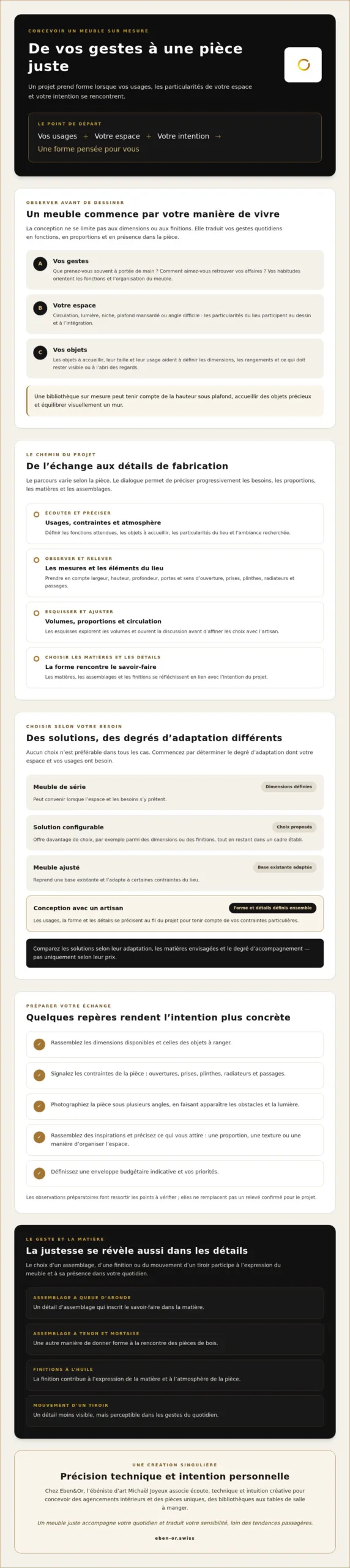 Conception de mobilier sur mesure : du premier geste à la pièce juste