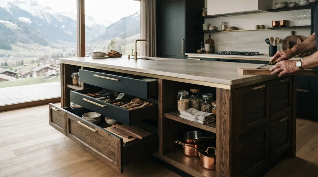 Îlot central de cuisine avec rangements : concevoir un meuble qui vous ressemble